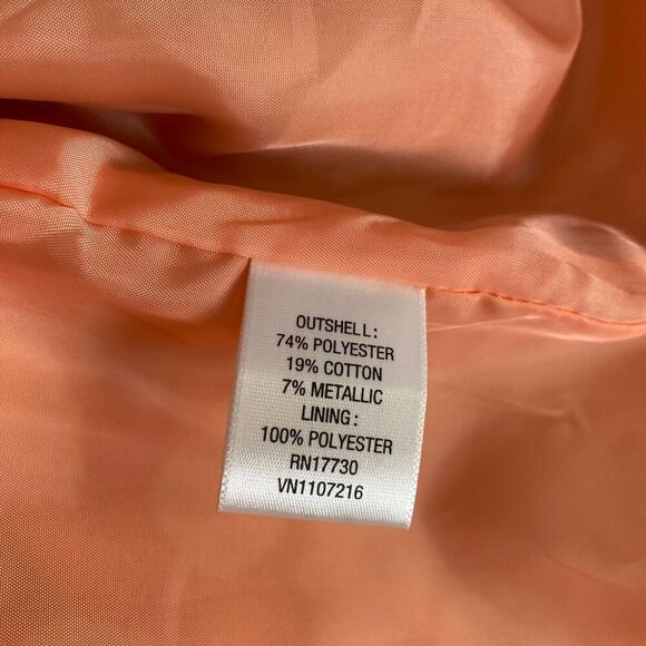 Merona Dress Size 6 Strapless Metallic Gold Peach Lined Built-In Bra Strap Party - Picture 12 of 16